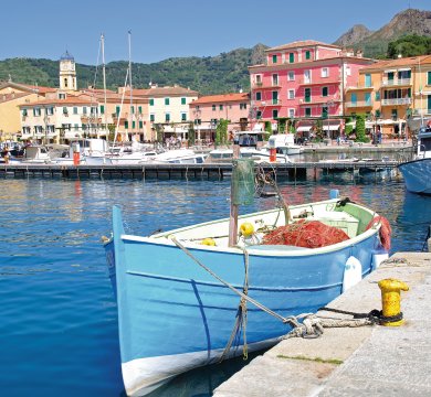 Hafen in Porto Azzurro auf der Insel Elba