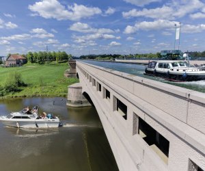 Mittellandkanal über der Weser - Mindener Wasserstraßenkreuz