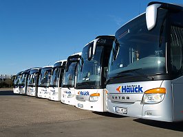 Ein Teil der Reisebus - Flotte von Gute Reise Hauck