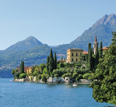 Blick von der Villa Monastera auf den Comer See