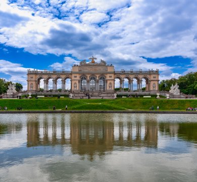 Blick auf Schloss Schönbrunn in Wien