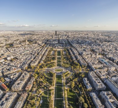 Blick über den Champ de Mars in Paris