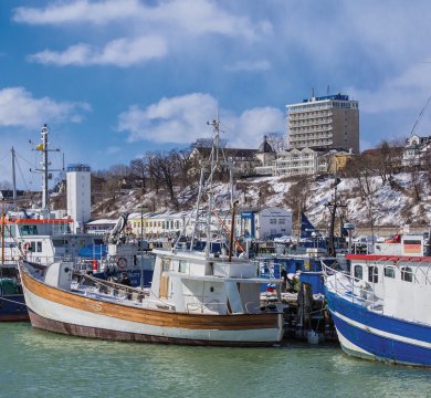 Fischereihafen in Sassnitz im Winter