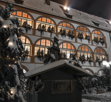 Porta Pretoria in Regensburg zu Weihnachten