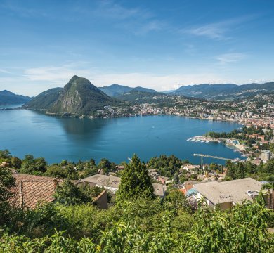 Blick auf Lugano und Luganer See
