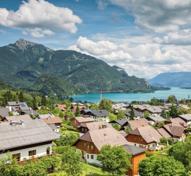 Blick auf St. Gilgen und den Wolfgangsee
