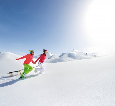 Schlittenspaß im Schnee