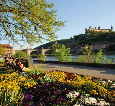 Würzburg mit Blick auf die Festung