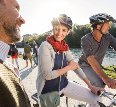 Radfahrer an der Isar