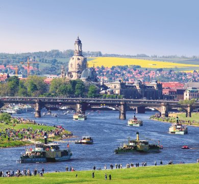 Dampferparade der Sächsischen Dampfschiffahrt