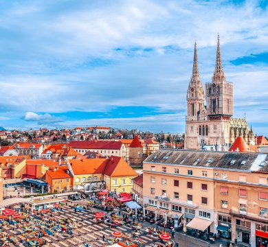 Marktplatz und Kathedrale in Zagreb