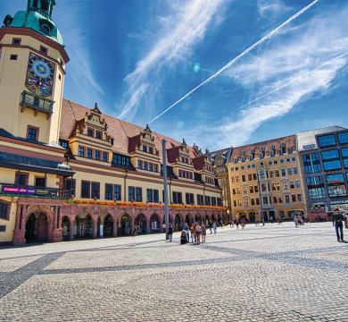 Altes Rathaus am Marktplatz in Leipzig