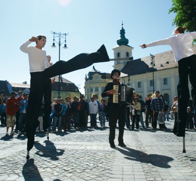 Straßenkünstler in Sibiu