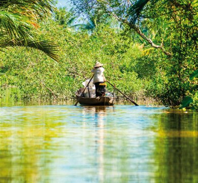 Fischer im Mekong Delta