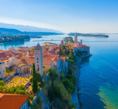 Blick auf die Stadt Rab